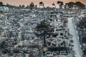 CAMP MOIRA (LESVOS) - Camp Moria was destroyed by fire. After Moria refugee camp completely was destroyed by fire, thousands of refugees are living on the streets of Kara Tepe (Lesvos).